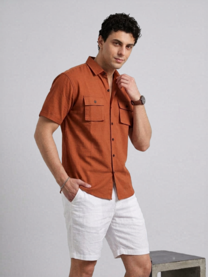 Double Pocket Half Sleeve Shirt